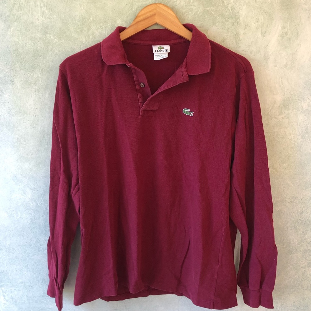 Lacoste men’s long sleeve polo shirt, size 5